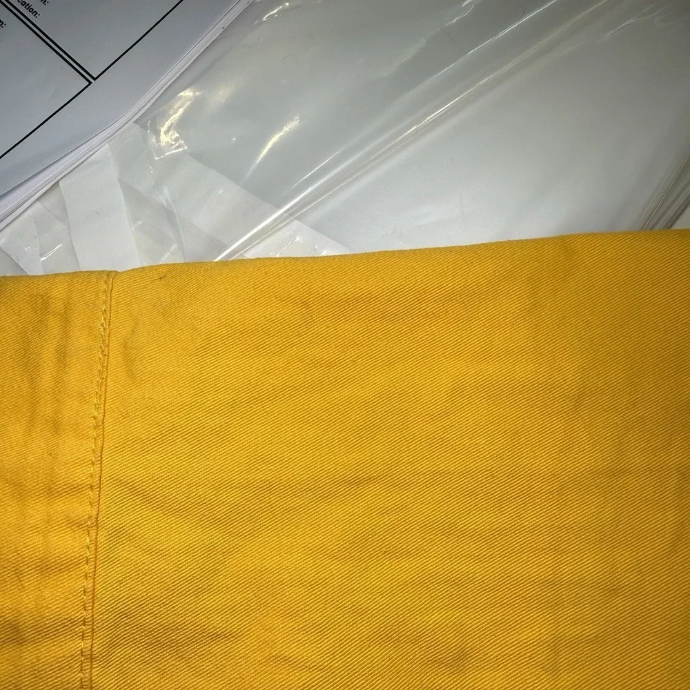 Yellow Graphic Denim Trucker Jacket Studded Streetwear School Ruined My Uff Mens